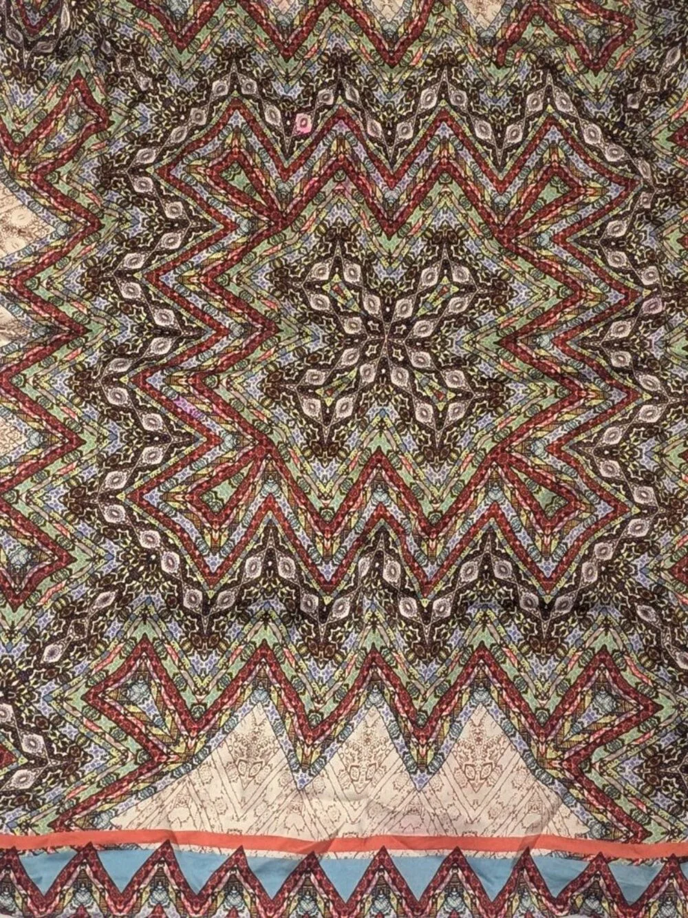 Victoria's Secret 100% Silk Geometric Kaleidoscope Scarf